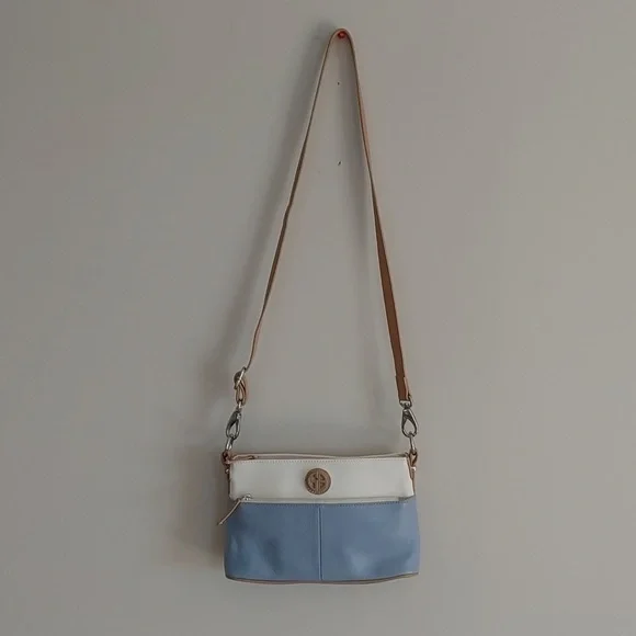 Giani Bernini Two-Tone Soft Pebbled Leather Crossbody Bag - Picture 2 of 6